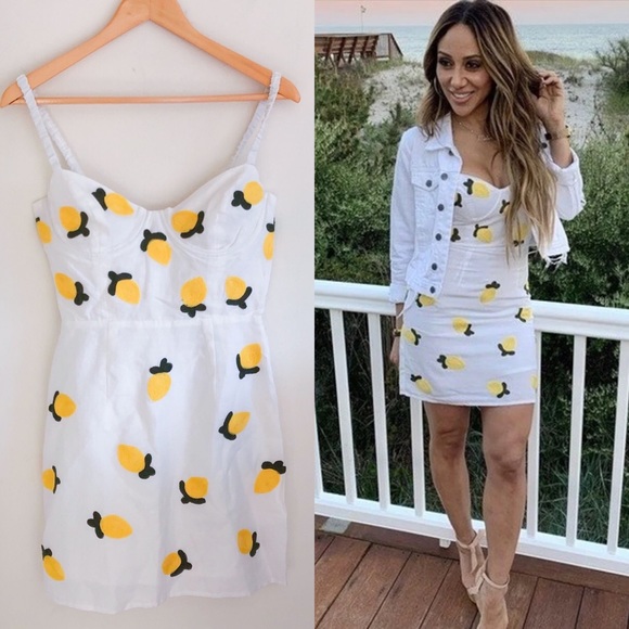 Red Carter Dresses & Skirts - Red Carter Lemon Embroidered Mini Cocktail Dress